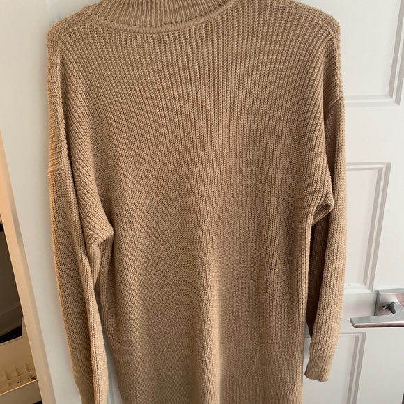 Drop Shoulder Turtleneck Sweater Dress - Picture 4 of 4